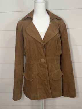 Willi Smith Medium Camel/Tan Single-Button Blazer with Paisley Lining